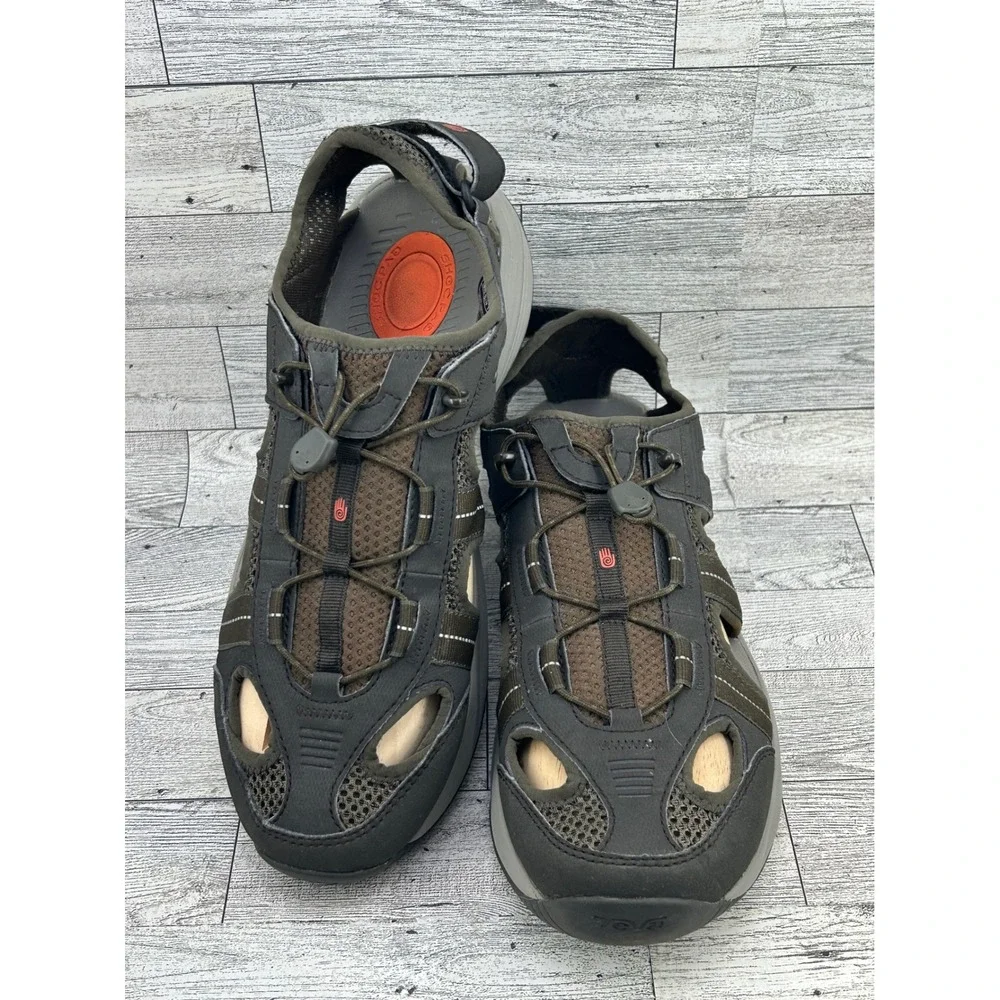 Teva Water Sandals Hiking Sport Quick Dry Breathable Men Size 9‎ Brown Gray